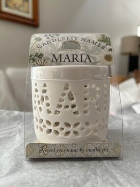 History and Heraldry LTD Candlelit Names ‘Maria’ White Ceramic Candle Holder